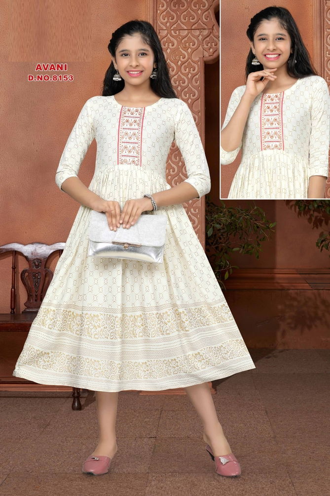 Avani 8153 Printed Kurti Girls Wear Catalog